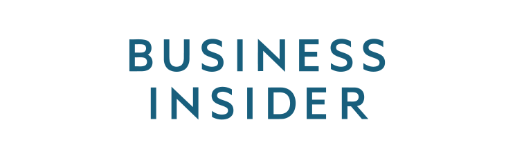Das Business Insider-Logo zeigt den Namen der Publikation in blauen Großbuchstaben auf einem hellgrauen Hintergrund.